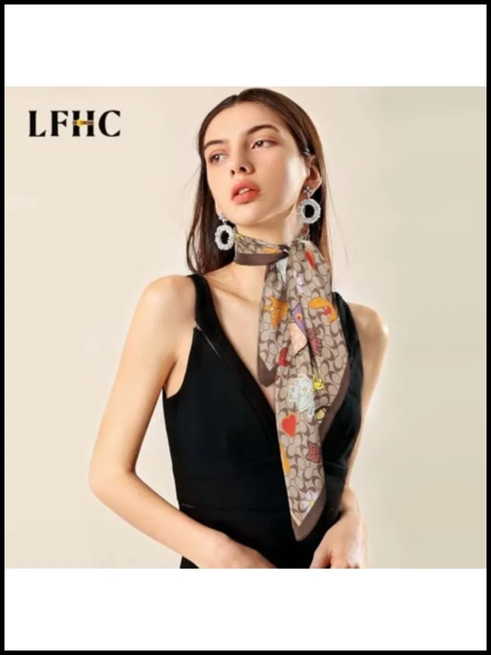 Silk-Like Square Scarf 27.5x27.5 Inches Fashion Bandana Versatile Accessory